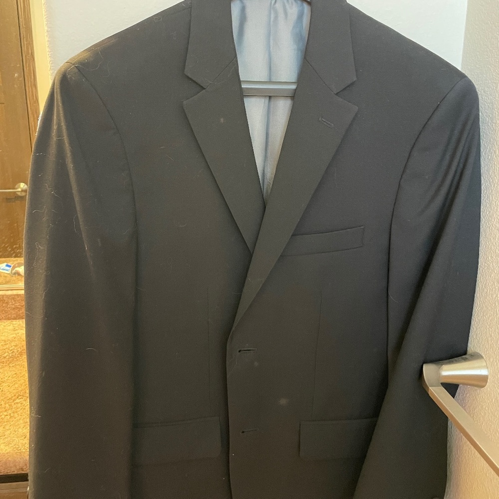 Men's Pronto Uomo Black Suit Size 38 Short Jacket, 32x32 Pant